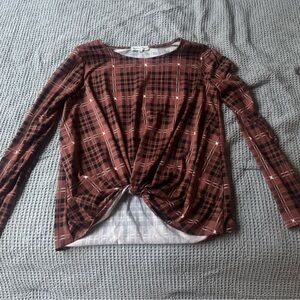 Plaid Long Sleeve Top